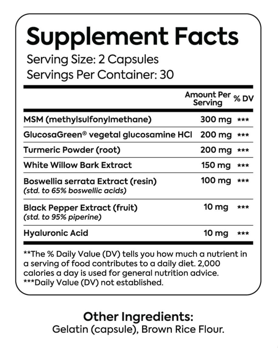 Joint Support and Anti Inflammatory Supplement