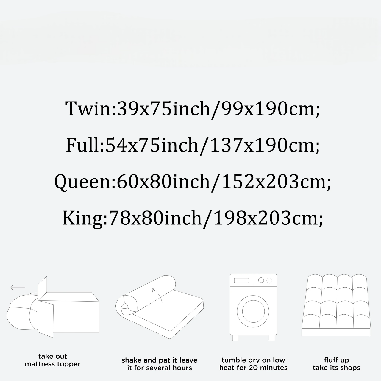ComfyPillows® Bamboo Mattress Topper